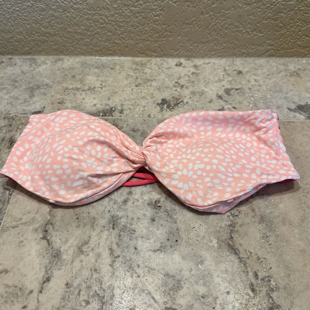 Abercrombie & Fitch Bikini Top Swim Large Bandeau Strapless Swimsuits Pink Coral